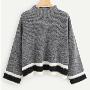 Stripe Cuff Knit Sweater